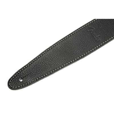 Genuine Fender Artisan Crafted Leather Adjustable Guitar Strap, 2" Wide, Black image 2