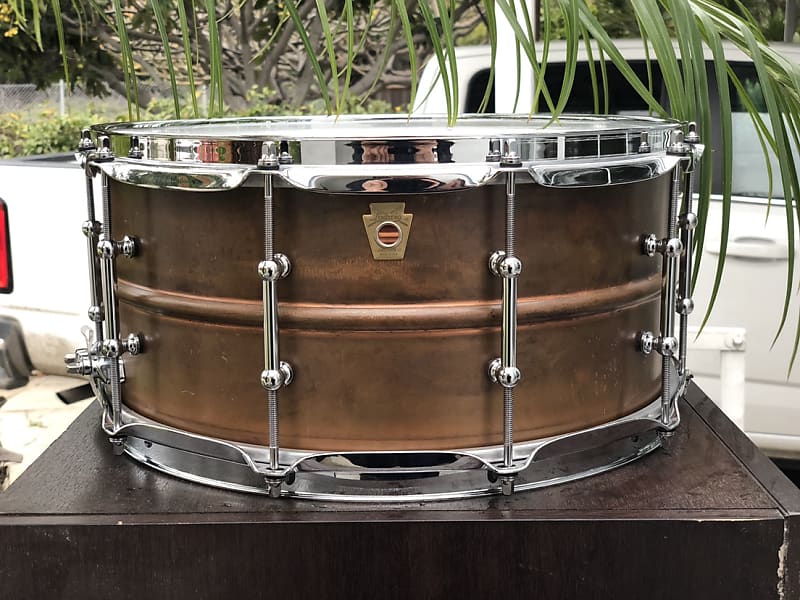 Ludwig LC663T Raw Copper Phonic 6.5x14" Snare Drum with Tube Lugs	 image 2