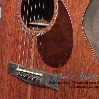 Huss & Dalton OM-C Custom Sinker Redwood & East Indian Rosewood handcrafted cutaway acoustic guitar image 7