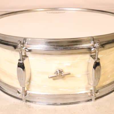 Camco 5x14 Tuxedo Snare Vintage 1960's White Marine Pearl image 5