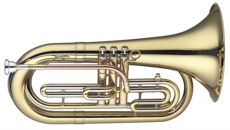 Levante LV-MB5505 Bb Marching Baritone Horn w/ Clear Lacquer 3 pistons in Case image 1