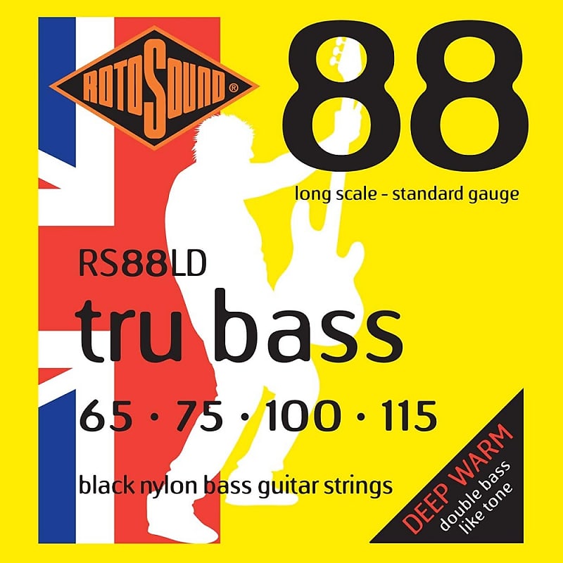 Rotosound RS88LD Black Nylon Flatwound Bass Guitar Strings 65-115 image 1