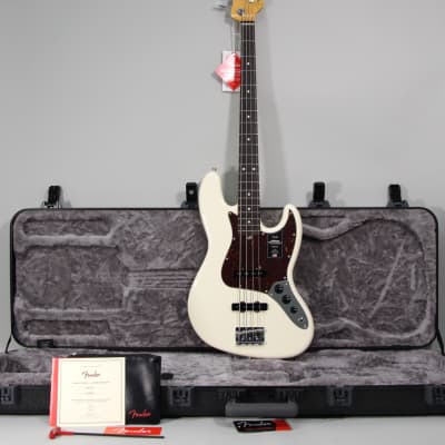 2022 Fender American Professional II Jazz Bass Olympic White w/OHSC image 1