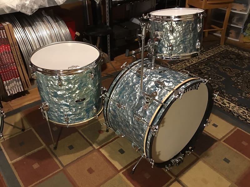 Maxitone 3pc Drum Set 1960's Blue Diamond Pearl | Reverb