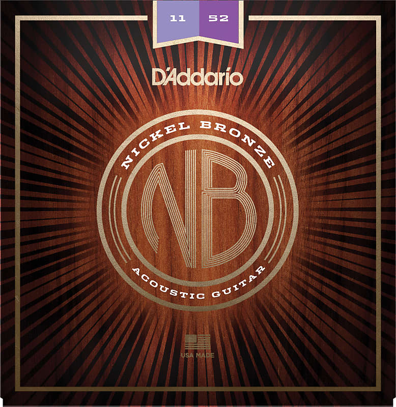 D'Addario NB1152 Nickel Bronze Acoustic Guitar Strings, Custom Light, 11-52 image 1