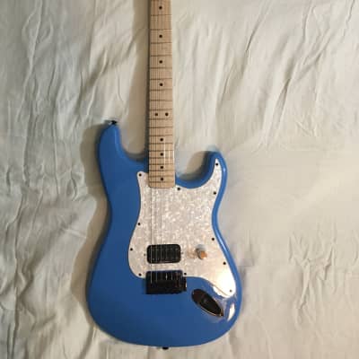 Electric Blue “Tom Delonge Style” Squier Stratocaster Partscaster image 3