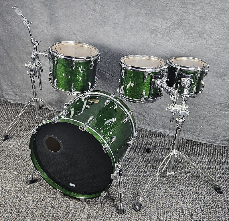 Pearl Masters Custom MMX Shell Kit 10-12-14-22 Late 1990s-Early 2000s - Emerald Green image 1