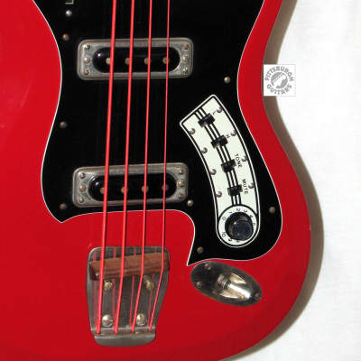 1964 Hagstrom HII B / F-400, Red, with Pro Set Up, Gig Bag, and Red Strings! image 3