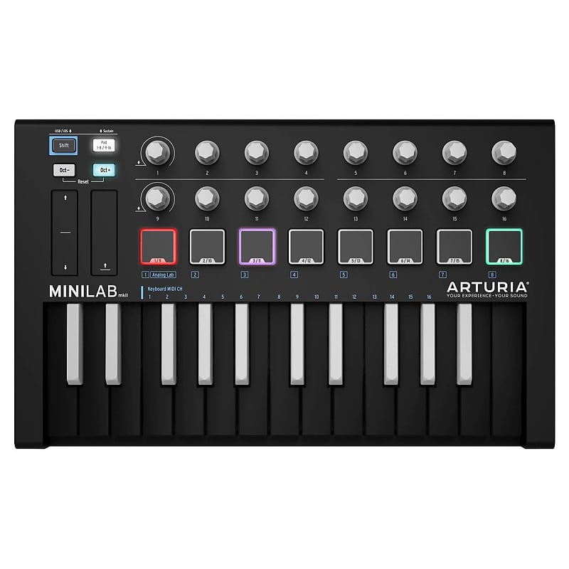 ARTURIA MINILAB MKII INVERTED MIDI Controller Black 25 Velocity-Sensitive Slim Keys (230504) image 1