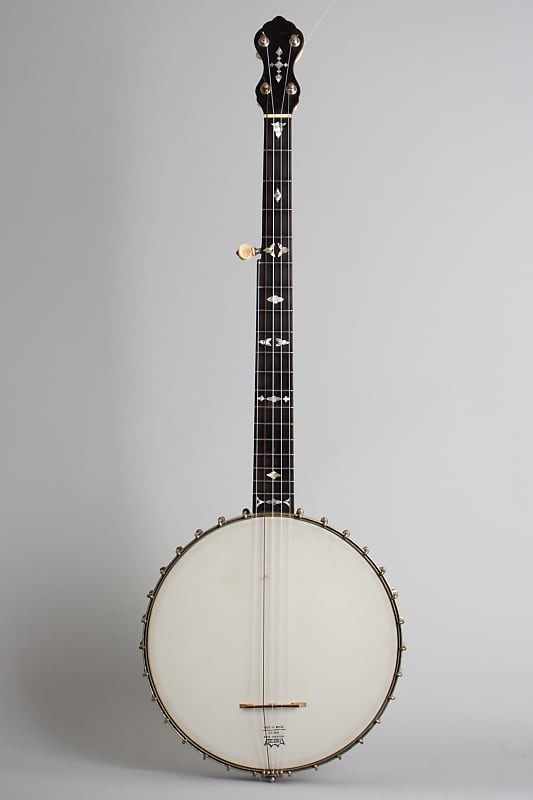 W. A. Cole  Eclipse 5 String Banjo,  c. 1892, ser. #256, black tolex hard shell case. image 1