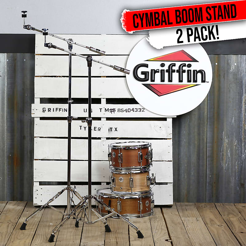 GRIFFIN Cymbal Boom Stand 2 PACK Drum Hardware Arm Mount Reverb