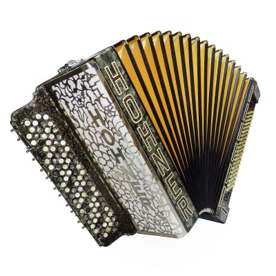 Vintage HOHNER Button Accordion made in Germany 5 Rows Original Bayan 2045, New Straps, Rich and Powerful Sound! image 2