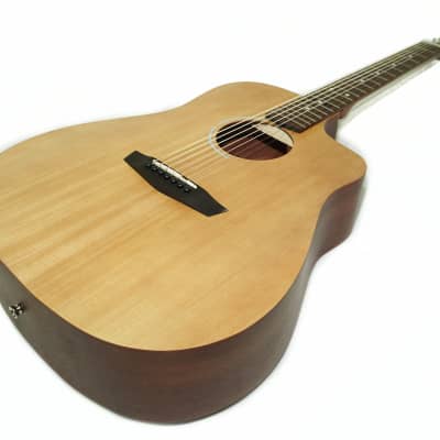 Trembita Brand New Seven 7 Strings Acoustic Guitar Сutaway, Sand Natural Wood made in Ukraine Beautiful sound image 3