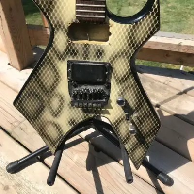 1987 B.C. Rich Warlock NJ Platinum Series Grey Snakeskin Made In