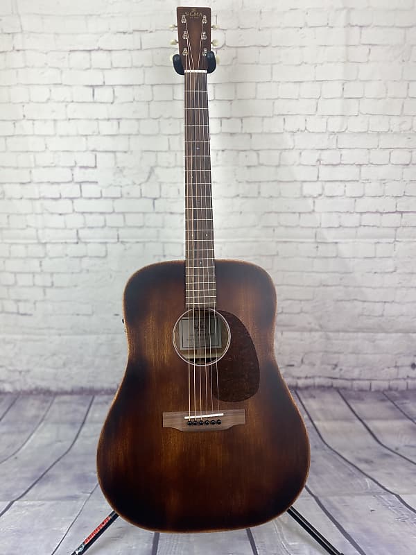 Sigma Acoustic Guitar DM-15E Aged image 1
