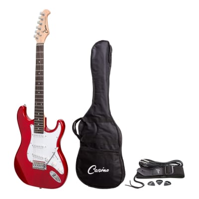 Casino ST-Style Electric Guitar Set (Transparent Wine Red) for sale