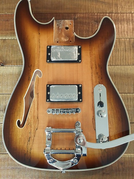 Custom Build Bigsby Thinline Stratocaster Telecaster Hybrid Body Tobacco Burst