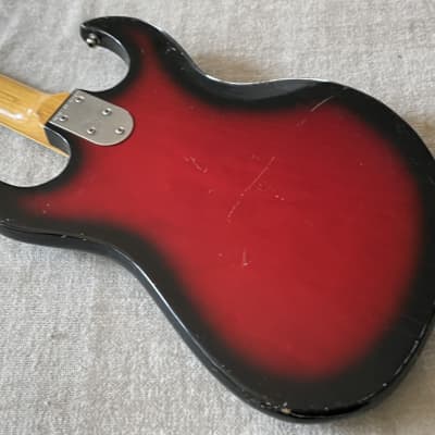 Vintage 1960’s Unbranded Teisco 12 String Electric Guitar Goldfoil Pickups Redburst MIJ Japan Kawai Bison Rare Possibly Early Ibanez image 17