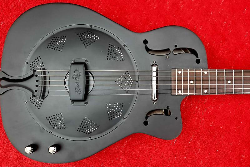 Ozark Resonator Guitar Slimline Cutaway Black With Lipstick Pickup Awesome Looks And Awesome Sound! image 1