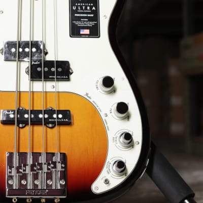 Fender American Ultra Precision Bass Guitar Ultraburst image 4
