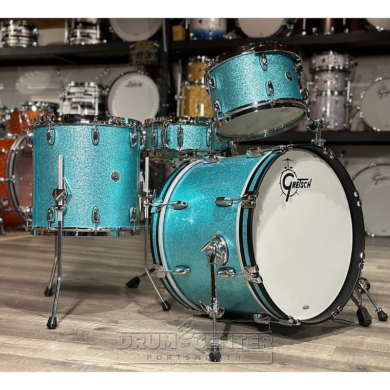 Gretsch Brooklyn 4pc Drum Set Turquoise Sparkle image 1