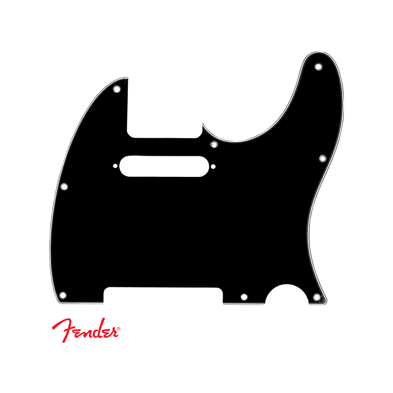 Fender Telecaster Black 3 Ply Pickguard 8-Hole image 1