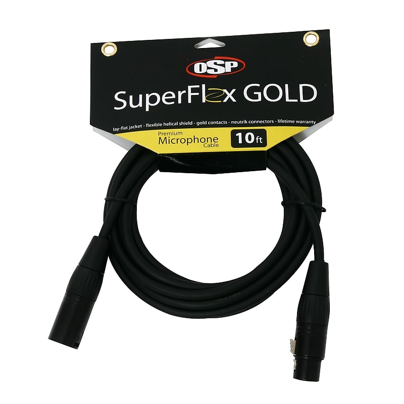 OSP 10' ft SuperFlex Premium XLR Microphone Mic Cable Gold Contacts image 1