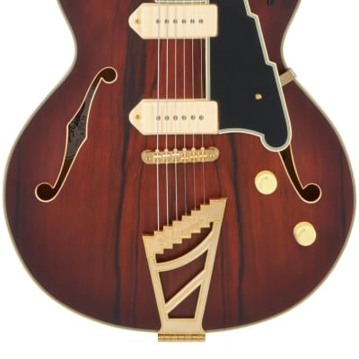 D'Angelico Deluxe SS Fully Hollow Single Cutaway Satin Brown Burst image 1