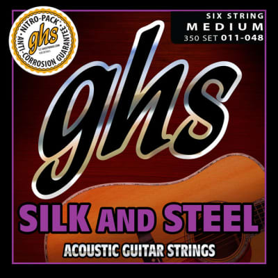 GHS 350 Silk and Steel Acoustic Guitar Strings - Medium (11-48) 2010s - Standard