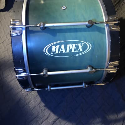 18" Mapex Marching Bass Drum Teal Fade (w/Randall May Carrier) image 3