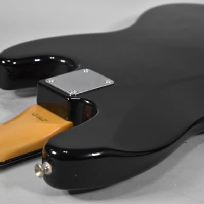 Circa 1991 Fender MIJ Fujigen Factory Jazz Bass Black Finish Left-Handed Electric Bass image 8