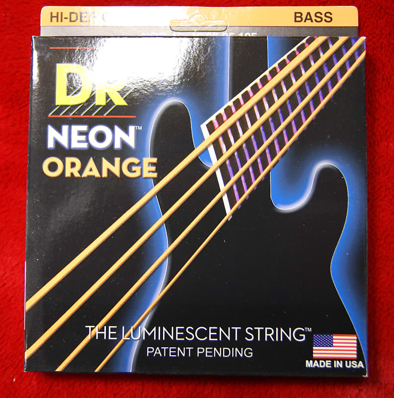 DR Neon NOB 45 orange bass guitar strings 45 105