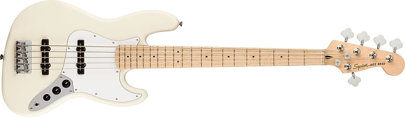 Squier Affinity Series™ Jazz Bass® V, Maple Fingerboard, White Pickguard, Olympic White-CYKF23000949 image 1