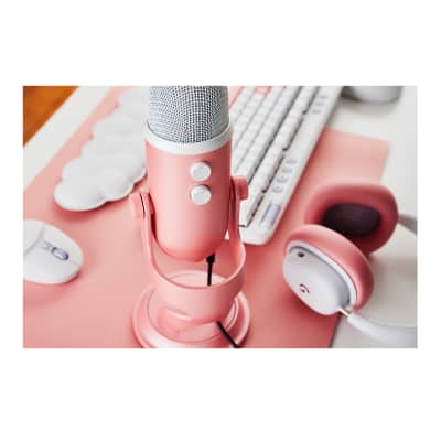 Blue Yeti Microphone Pink Dawn with Boom Arm Stand Pop Filter and Shock  Mount