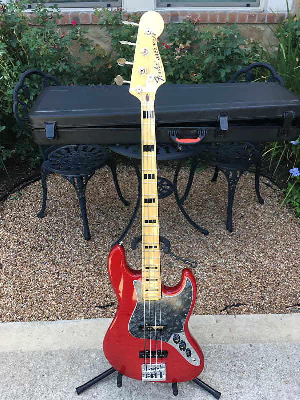 Fender usa geddy lee jazz bass store crimson red