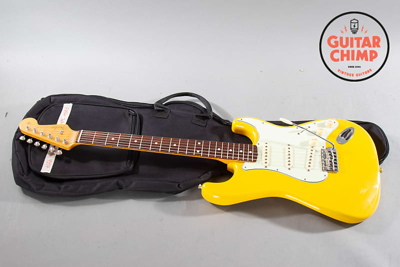 1997 Fender Japan ’62 Vintage Reissue ST62-70TX Stratocaster Rebel Yellow  Texas Special Pickups