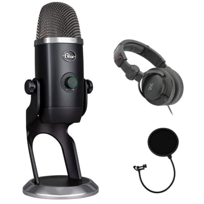  Blue Yeti Blackout USB Professional Multi-Pattern USB Microphone  Plus Pack Bundle with Presonus StudioOne 5 Artist DAW, iZotope RX Elements  Plug-in and Groover 3 Tutorials 3-Month Subscription : Musical Instruments