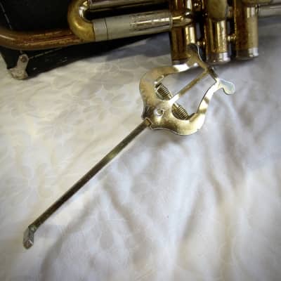 Olds Trumpet Unbranded Gold & Silver with Newer Conn Case Circa-1958-Gold & Silver image 17