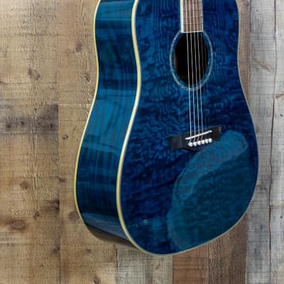 Dean AXS Dreadnought Quilted Ash Trans Blue image 4