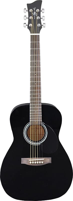 Jay Turser JJ43-BK-A Jay-Jr Series 3/4 Size Dreadnought Acoustic Guitar. Black image 1