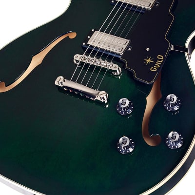Guild Starfire IV ST Semi Hollow Body Electric Guitar - Emerald Green - with Case image 6