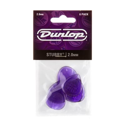 Dunlop 474P2.0 Stubby, Light Purple, 2.0mm, 6/Player's Pack image 1
