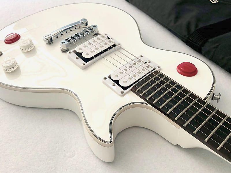 🚨Special Circuit🚨White Teisco Signature Les Paul Singlecut kill switch  Lawsuit Guitar 。Buckethead（Thick Neck Japan Vintage pick up. ） Not Yamaha 