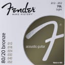Fender 730070403 70L 80/20 Bronze Light Acoustic Guitar Strings Set, .012"-.052"