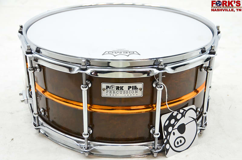 Pork Pie 6.5x14 Snare Drum Candy Yellow Copper w/ Polished Bead image 1