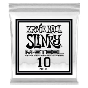 Ernie Ball P10110 .010 RPS M-Steel Plain Electric Guitar Strings (6-Pack)