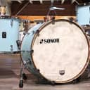 Sonor SQ1 3pc Drum Set 24/13/16 Cruiser Blue w/ Walnut Hoops