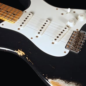 2013 Fender Stratocaster 1956 Custom Shop Relic 56 Strat Black image 5