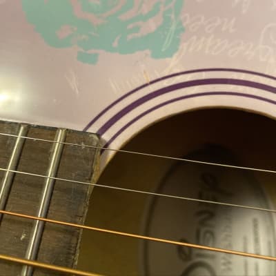 Washburn Hannah Montana 3/4 Acoustic Guitar (Disney Decoration) Purple Nice Used Tested Great Work image 3