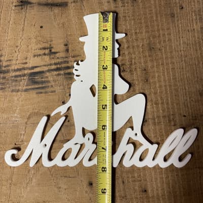 Marshall Slash AFD Trucker Girl cabinet emblem 9.5" wide, White, plastic image 4
